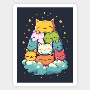 Pile Of Cats Sticker